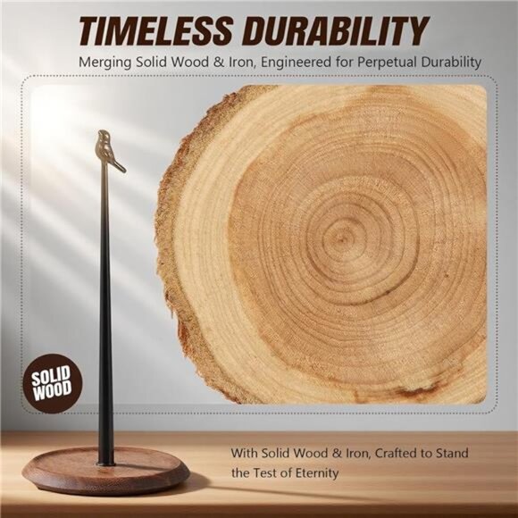 Wooden Bird Paper Towel Holder Countertop Kitchen Dining Table Home Decor Black - Picture 4 of 8